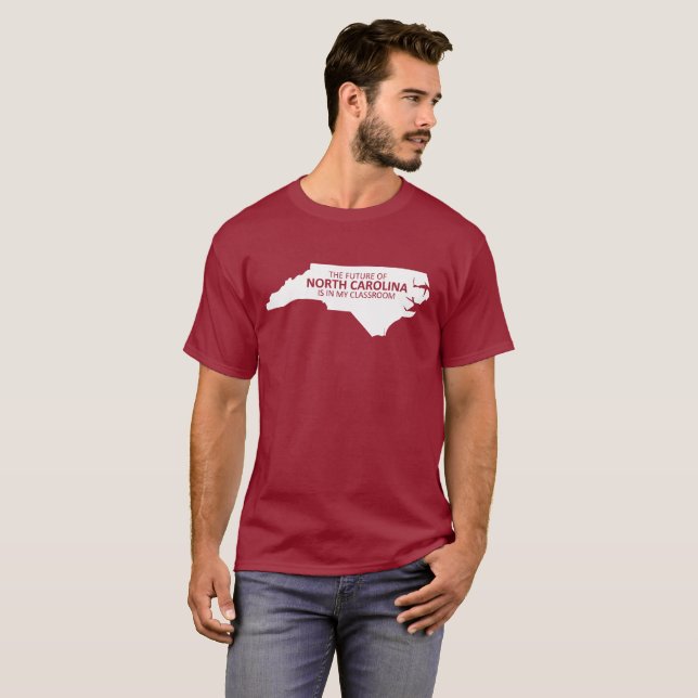 Red For Ed Teacher  North Carolina T-Shirt (Front Full)