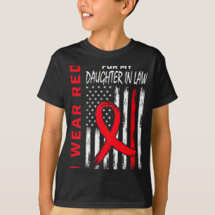 Red For My Daughter In Law Heart Disease Awareness T-Shirt