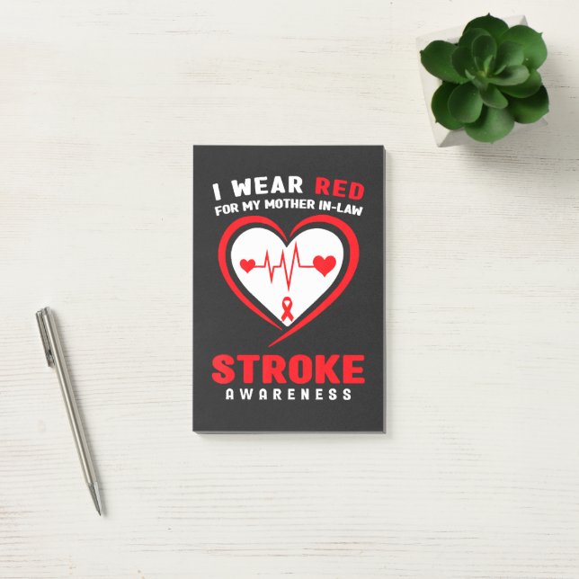 Red For My Mother In-Law Stroke Post-it Notes (Office)