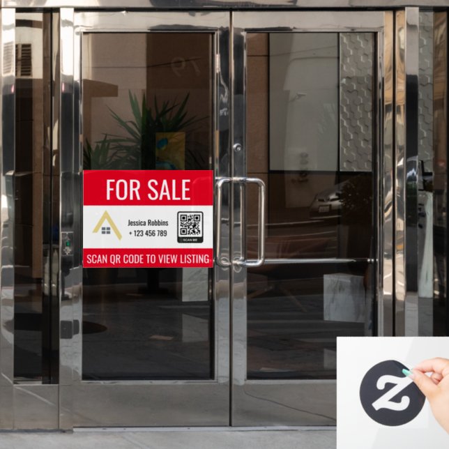 Red For Sale or Open House | Real Estate QR Code  (Office Door)