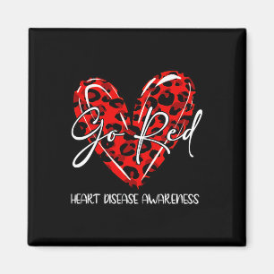 Red For Womens Heart Disease Awareness Month Leopa Magnet