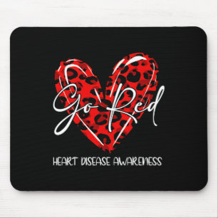 Red For Womens Heart Disease Awareness Month Leopa Mouse Pad