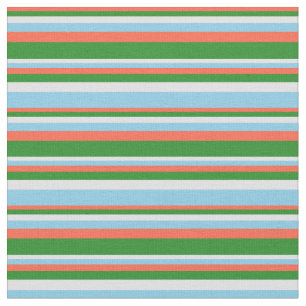 Red, Forest Green, Lavender, and Sky Blue Coloured Fabric