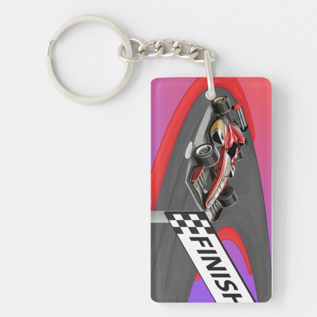 Red Formula Racing Car  Key Ring (Front)