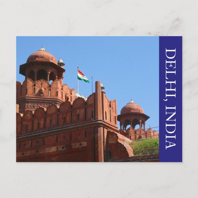 red fort delhi postcard (Front)