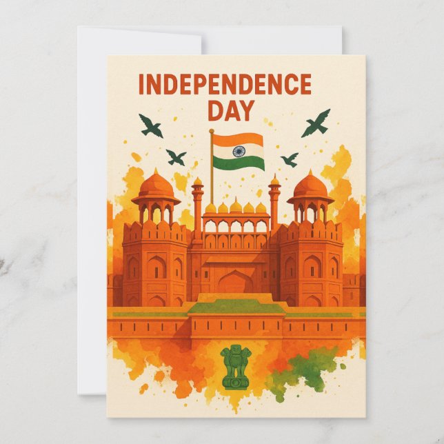 Red Fort India Independence Day Card (Front)