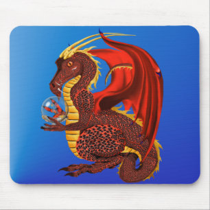 Red Fortune Dragon Mousepad