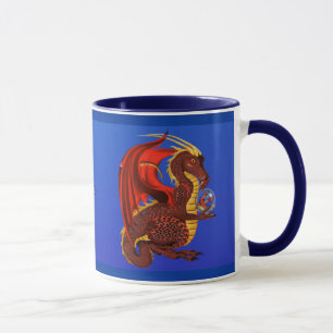 Red Fortune Dragon Mug