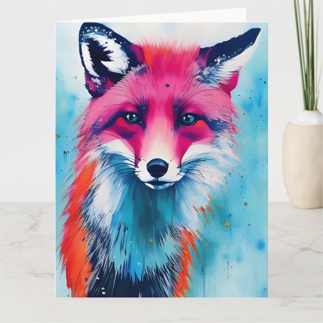 Red Fox All Occassions Folded Greeting Card (Front)