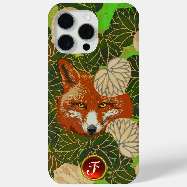 RED FOX AMONG  GREEN LEAVES AND FOLIAGE Monogram Case-Mate iPhone Case (Back)