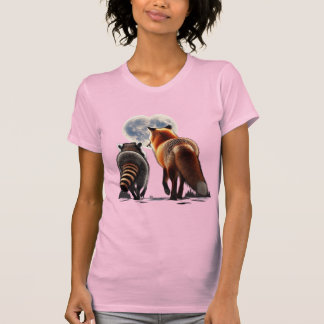 Red Fox and Raccoon: Heart of Moon T-Shirt