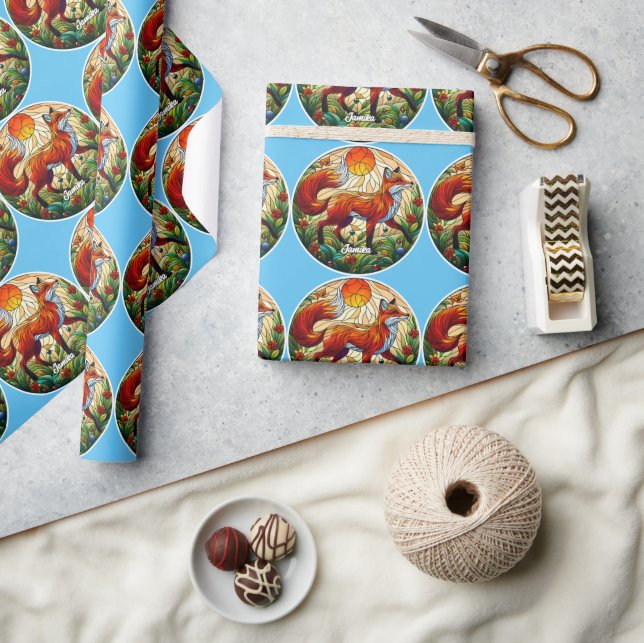  Red Fox and Sun Wrapping Paper (Crafts)