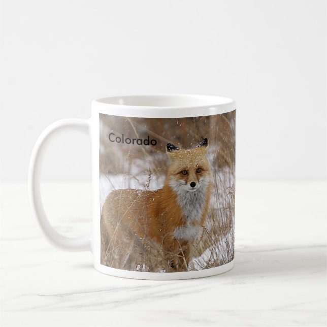 Red Fox and Tracks Coffee Mug (Left)