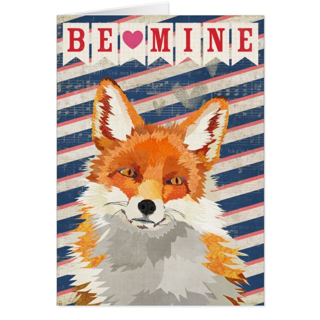 Red Fox Be Mine Card (Front)