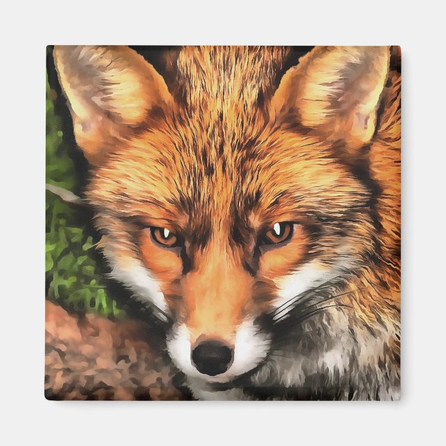 Red Fox Beautiful Wildlife Art Magnet (Front)