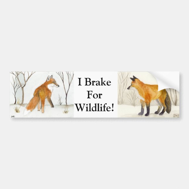 Red Fox Bumper Sticker (Front)