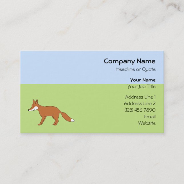 Red Fox. Business Card (Front)
