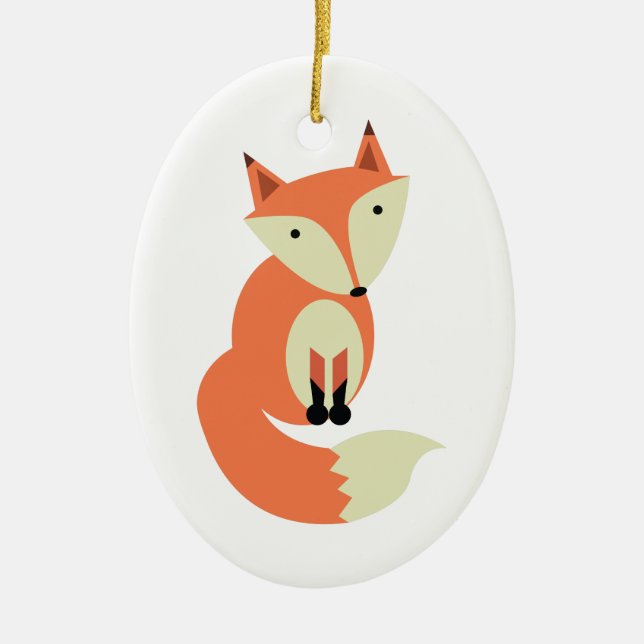 Red Fox Ceramic Tree Decoration (Front)