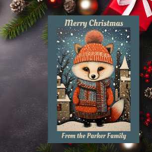 Red Fox Christmas  Holiday Card