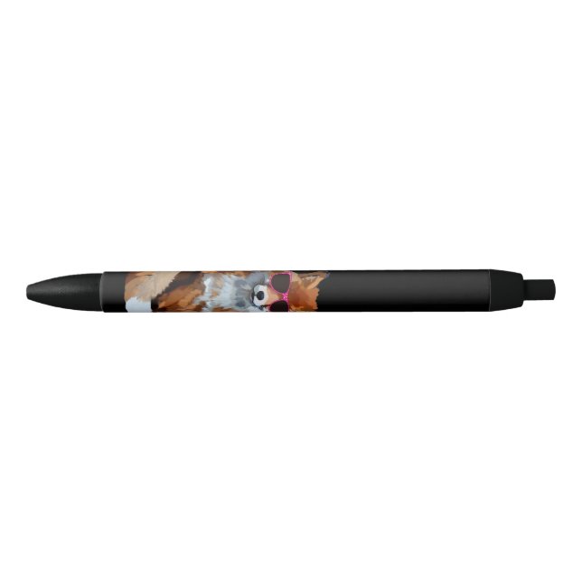 Red Fox Custom Black Trim Pen, Black Ink Black Ink Pen (Front)