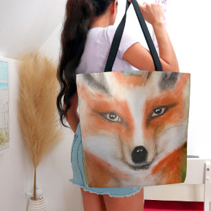 Red Fox Cute Artistic Animal Whimsical Foxy Fun Tote Bag