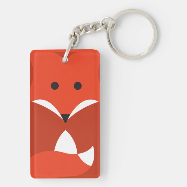 Red Fox Double-Sided Keychain (Back)