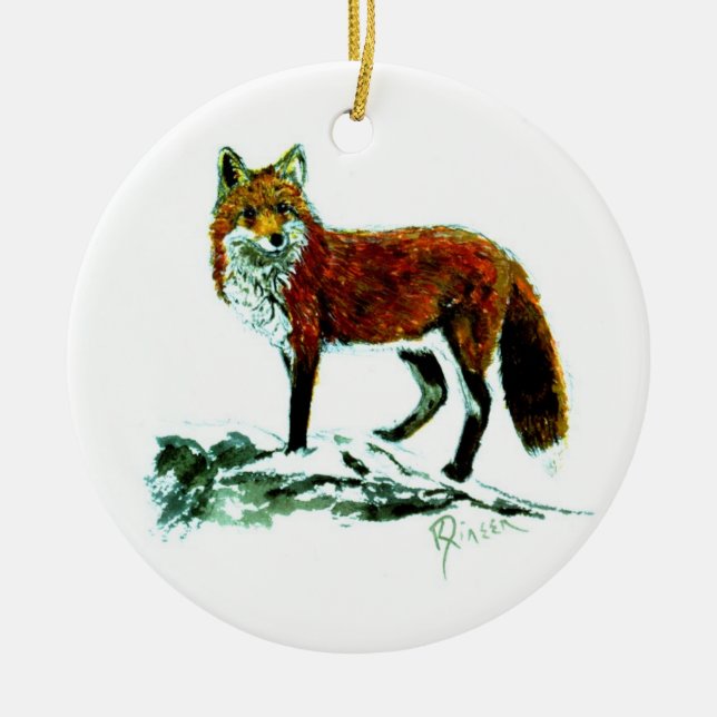 Red Fox double sided ornament (Front)