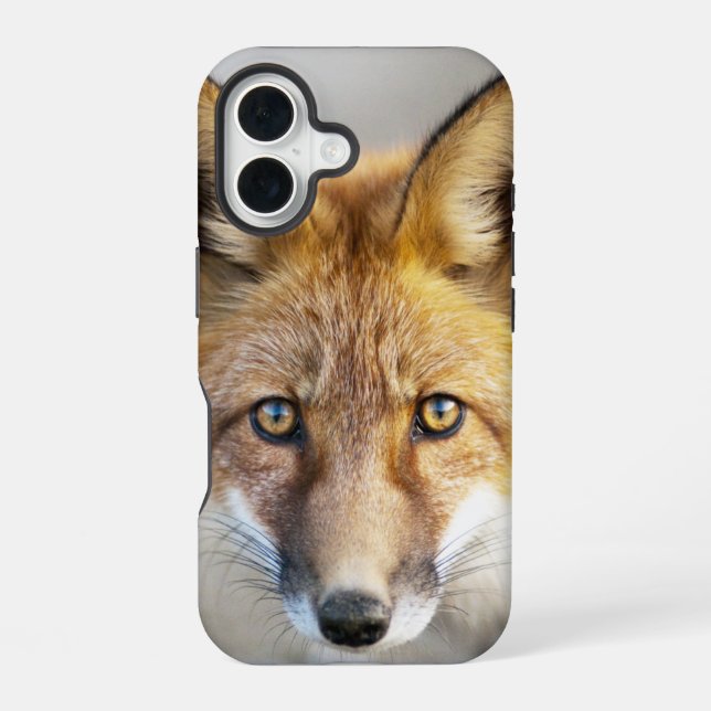 Red Fox Face, Close-up iPhone 16 Case (Back)