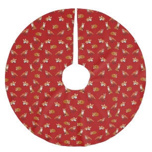 Red Fox Family Christmas Tree Skirt