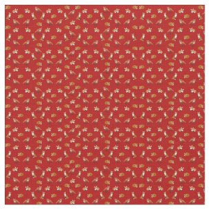 Red Fox Family Combed Cotton Fabric
