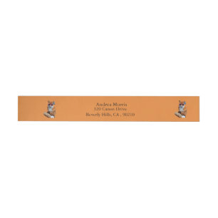 Red Fox, Fancy Fox Art  Wrap Around Address Labels