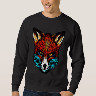 Red fox forest animal wild predator artwork sweatshirt