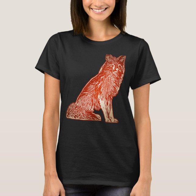 Red fox forest animal wild predator with fox 5 T-Shirt (Front)