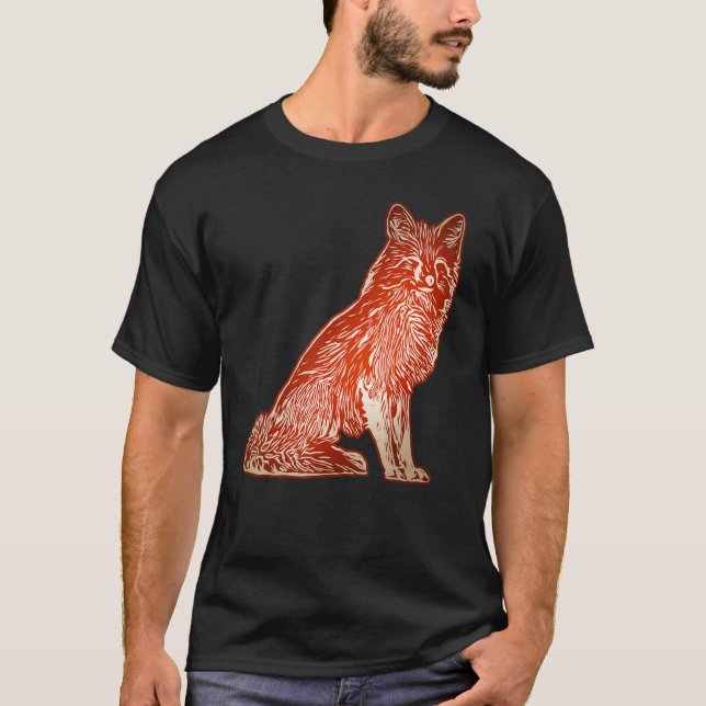 Red fox forest animal wild predator with fox 5 T-Shirt (Front)