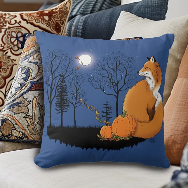 Red Fox Forest Pumpkins Cushion (Creator Uploaded)