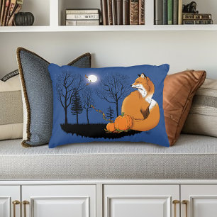 Red Fox Forest Pumpkins Decorative Cushion