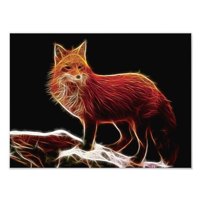 Red Fox Fractal Photo Print (Front)