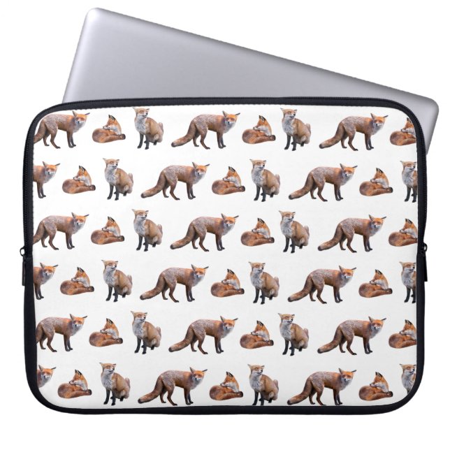 Red Fox Frenzy Laptop Sleeve (Front)