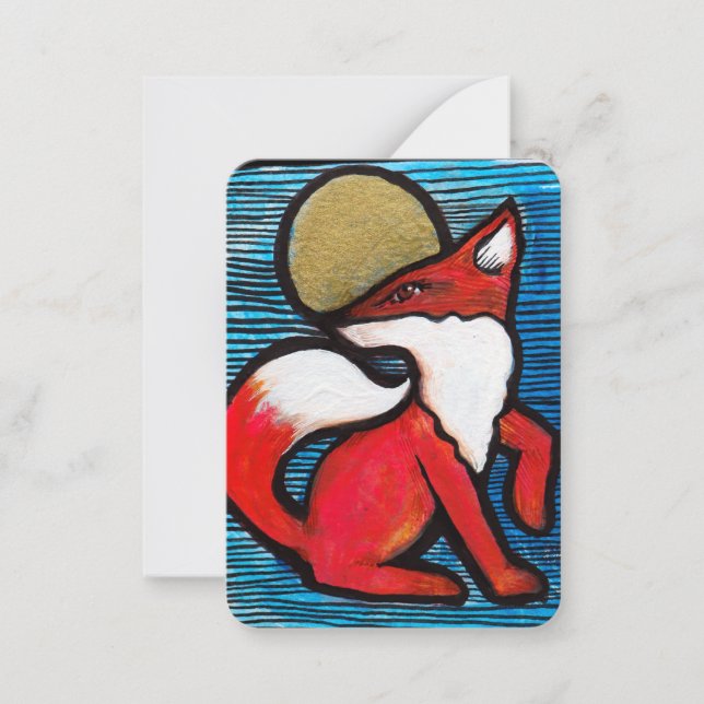 Red Fox Full Moon Loyal Foxes MoonChild            Card (Front)