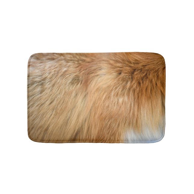 Red Fox Fur Pattern Tile Bath Mat (Front)