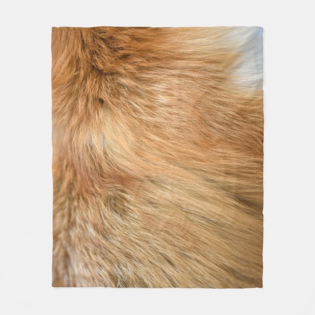Red Fox Fur Pattern Tile Fleece Blanket (Front)