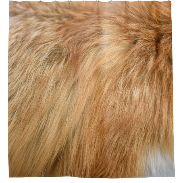 Red Fox Fur Pattern Tile Shower Curtain (Front)