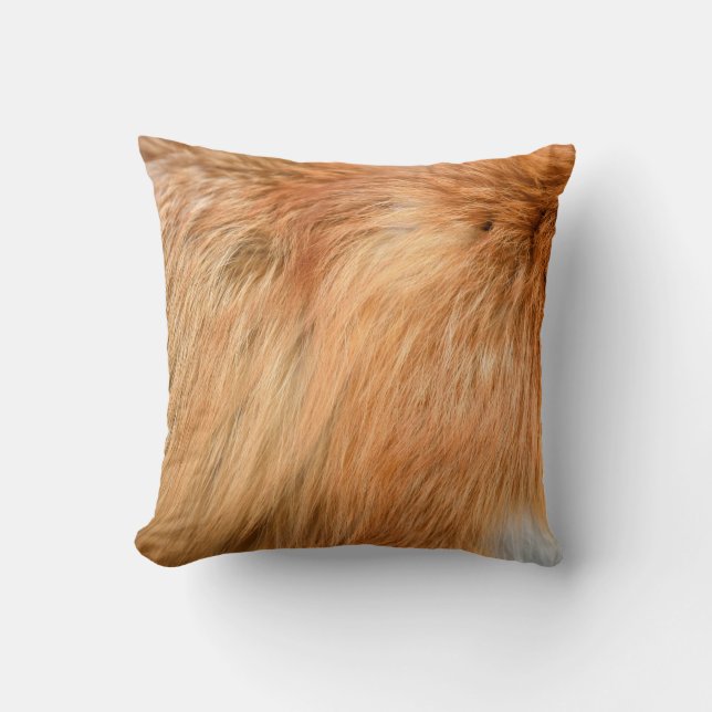 Red fox fur texture cushion (Front)