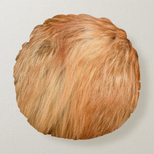 Red fox fur texture round cushion