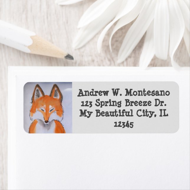 Red Fox Grey Wildlife Animal Art Personalise (Insitu)