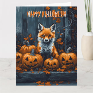 Red Fox Halloween Card