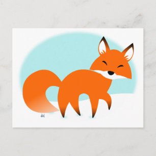 Red Fox Holiday Postcard