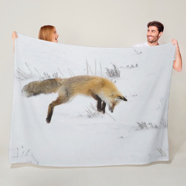 RED FOX HUNTING FLEECE BLANKET (In Situ)