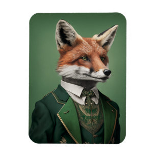 Red Fox in a Green St. Patrick's Day Suit Magnet