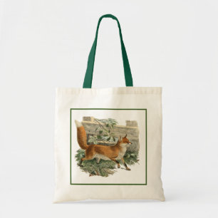 Red Fox in Rustic Country Cottage Illustration Tote Bag